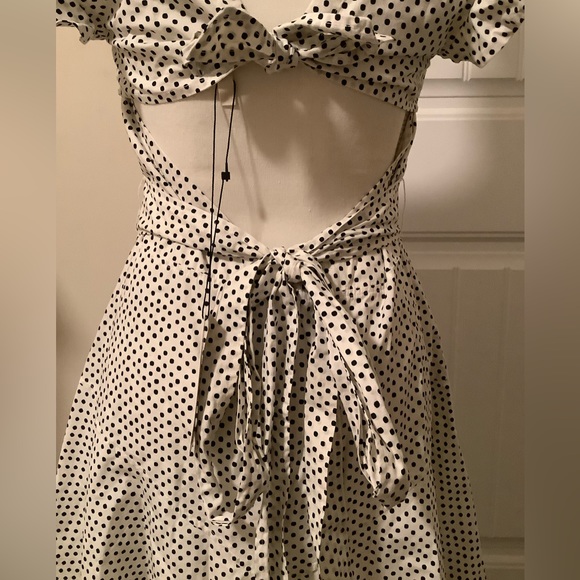 LA VIE REBECCA TAYLOR Corrine Dot Print Dress In Pearl NWT Size Medium - Picture 4 of 5